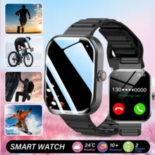 Laxasfit Orologio intelligente con schermo touch full screen da 2,01 pollici, adatto per uomo e donna, con funzioni di tracciamento chiamate, contapassi, contacalorie, modalità sportive multiple, tracciamento distanza, promemoria chiamate e sedentarietà. Questo orologio intelligente multifunzione può connettersi in modalità wireless a telefoni Android. - Visualizzare 2