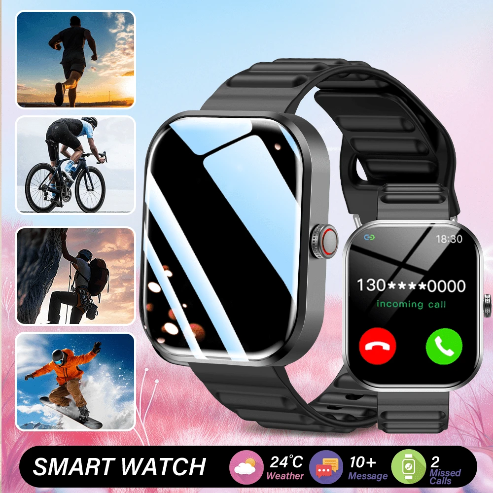 Laxasfit Orologio intelligente con schermo touch full screen da 2,01 pollici, adatto per uomo e donna, con funzioni di tracciamento chiamate, contapassi, contacalorie, modalità sportive multiple, tracciamento distanza, promemoria chiamate e sedentarietà. Questo orologio intelligente multifunzione può connettersi in modalità wireless a telefoni Android.