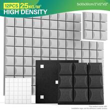 OSITE SKY 12片装录音室高密度吸音板 - 12x12x2英寸，适用于游戏室、办公室、家庭影院。采用双面胶背衬和蘑菇头吸音泡沫材料（黑色/白色/灰色/蓝色）。 - 彩色 - 查看 2