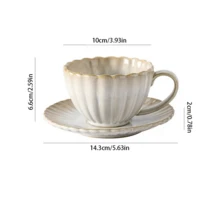 2pcs Retro High-End Striped Ceramic Mugs, Crackle Glaze, Suitable For Hotel, Home, Office, Milk, Coffee, Afternoon Tea - Multicolor - View 9