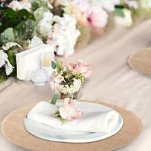 50pcs/30pcs/20pcs/12pcs/10pcs Round Linen & Burlap Placemats, Pot Holders, Heat Resistant Table Mats, Suitable For Kitchen And Dining Room, Can Be Used As Wedding Tablecloth, Wedding Decor, Home Decor, Room Decor, Suitable For Wedding Party, Birthday Party, Family Gathering, Restaurant Decoration - Khaki - View 6