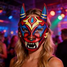 1 pieza Máscara de diablo para disfraz de carnaval, fiesta de anime, festival de Halloween o cosplay - Multicolor - Ver 9