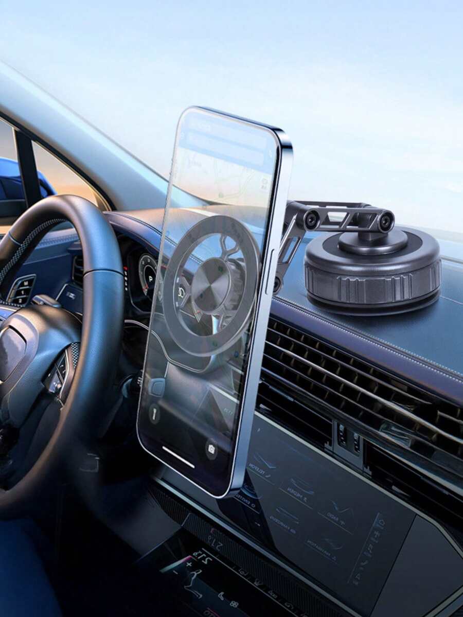 360°可调节折叠磁吸手机支架 - 强力吸盘车载手机支架，适用于仪表盘和挡风玻璃，兼容及所有智能手机，磁吸式车载导航支架