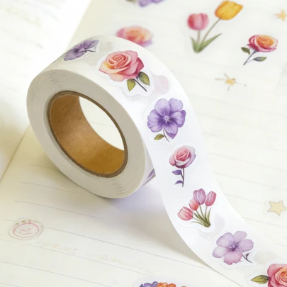 500 Pieces Of Retro Floral Sticker Set 1-Inch Plant Floral Diary Stickers, Used For Cutting And Pasting Garbage Diary Supplies, Bullet Diary Planners Collage Laptops, Paper Crafts