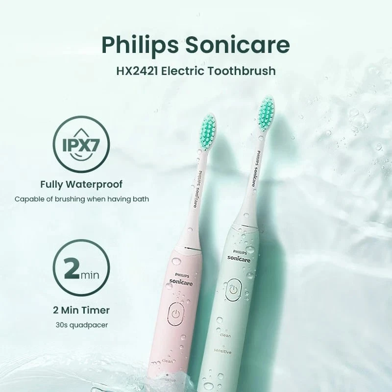 Philips Sonicare HX2421 Electric Toothbrush 2 Modes 14 Days Battery IPX7 Waterproof Rechargeable - 彩色 - 查看 1
