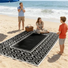 Reversible Outdoor Rug - Black - View 2