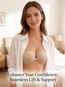 新款芒果形图案文胸 2 件装，前扣式自粘文胸，适合搭配裙子和婚纱。 - 彩色 - 查看 2