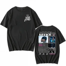Myke Towers New EP 2025 T-Shirts Casual Cotton Tees For Men Hip Hop Style Rapper Unisex Pop Streetwear New Short Sleeve Tshirts - 黑色 - 查看 1