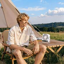 这款电池供电的桌面风扇配备数字显示屏，是一款便携式风扇，适用于办公室、卧室、厨房、家庭和户外等多种场景。风速范围为1-199级，并配备4000mAh大容量电池。这款小巧的摇头旅行桌面风扇有灰色、米色和粉色三种颜色可选。 - 其他 - 查看 9