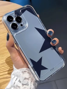 1个不对称星形图案极简防震TPU手机壳，兼容苹果17、16、15、14、13、12、11 Pro Max、Air及系列机型，国际版，非国内版 - 彩色 - 查看 2