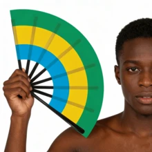 Torcida da Copa do Mundo Bandeira Nacional Ventilador Dobrável, Ventilador Dobrável de Tamanho Grande, Item Popular para Comércio Transfronteiriço, Prop para Atmosfera de Bar/KTV/Festa - Multicolorido - Visão 2