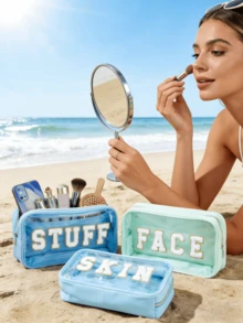 4件装畅销透明防水化妆包，多功能旅行收纳袋，送给朋友和母亲的理想礼物 - 彩色 - 查看 12