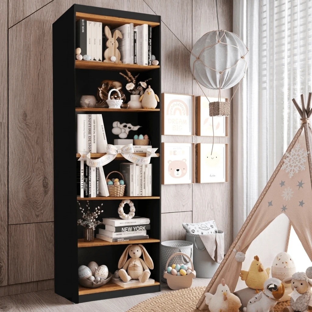 House Furniture Stores Gold Colors Bookcase - màu đen - Xem 1