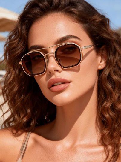 1 Pair Y2K New Geometric Frame Fashion Glasses, , Retro Classic Baddie Style Street Snap Chic High-End Makeup-Free Decorative Glasses Suitable For Street, Daily Life, Holiday Outfits, Parties, Gifts, Street Snaps, Beach Vacation Accessories