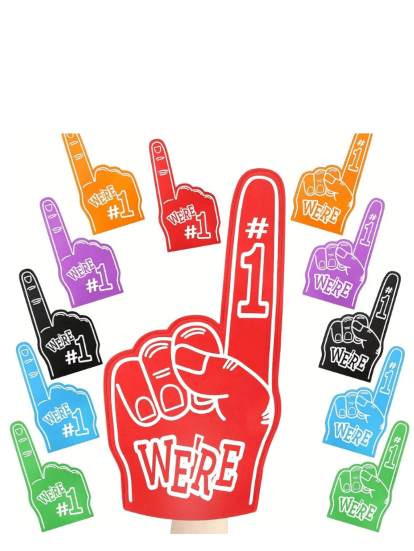 1pc Giant Foam Finger, We Are #1 Foam Finger, Cheerleader Foam Hand - Designed For Various Sports Events, Games, Schools And Stadiums - Multicolor - View 1