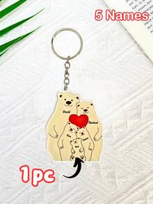 Bộ 1/3/5 móc khóa hình gấu gia đình cá nhân hóa, móc khóa tùy chỉnh, móc khóa dễ thương có thể tùy chỉnh với 2-6 tên, món quà hoàn hảo cho Ngày Gia đình, thể hiện sự ấm áp và tình cảm, Ngày Valentine, Ngày của Mẹ. - Nhiều màu 6 - Xem 18