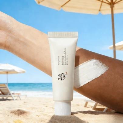 SPF50+ PA++++ Organic Sunscreen With Rice & Probiotics, Korean Skin Care, Suitable For All Skin Types