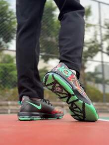 Giày bóng rổ Nike Zoom Kobe 3 Protro phiên bản Giáng sinh giới hạn: Phong cách, thoáng khí, giày bóng rổ cổ điển, unisex, màu trắng và xanh dương. - Đen Xanh Lá Cây - Xem 8