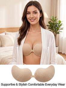 新款芒果形图案文胸 2 件装，前扣式自粘文胸，适合搭配裙子和婚纱。 - 彩色 - 查看 1