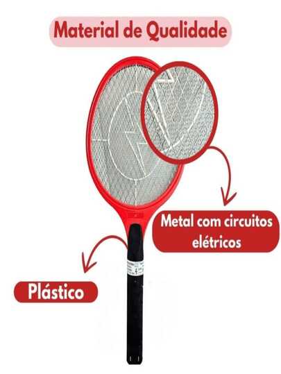 Raquete Elétrica Mata Mosquito E Pernilongo Recarregável Bivolt 110/220V