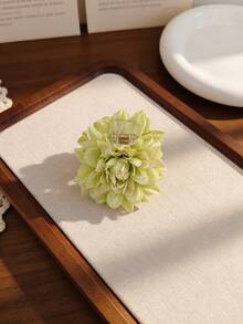 1个复古奢华大丽花发爪夹，仿真花朵小发夹，发爪适用于丸子头造型，柔美气息花朵发饰，懒人半扎发爪夹，布艺花朵发爪夹，新娘伴娘半扎发饰，甜美花朵发夹，春夏外出半扎发爪夹 - 彩色 - 查看 17