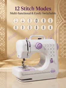 多功能电动缝纫机、迷你电动缝纫机、便携式电动缝纫机、多功能家用缝纫机 - 紫丁香色 - 查看 3