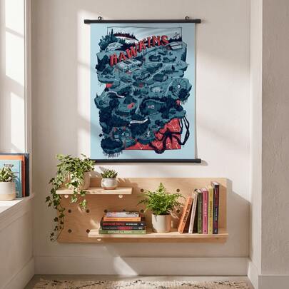 怪诞主题艺术挂轴海报，25x75厘米/30x40厘米，悬挂式挂轴艺术装饰，非常适合卧室、宿舍、工作室和办公室装饰，是怪诞爱好者、Z世代和千禧一代的理想礼物，粉丝必备，霍金斯周边礼品