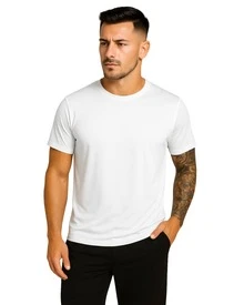 Kit Of 2 Men's Short-Sleeve Dry Fit T-Shirts, DryFit Gym, Running, Sports T-Shirt, CrossFit Fitness, Plain Casual Sportswear, Premium Polyester - 2 白色 - 查看 1