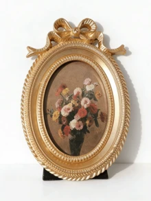 1个经典复古相框，仿木雕工艺，桌面/墙面装饰相框，金色花卉雕刻，家居装饰，树脂材质，适用于婚礼照片，复古创意桌面展示，迷你方形相框，适合家居、房间、客厅、办公室装饰 - 多色 - 查看 7