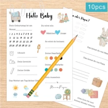 10/20/30/40/50pcs Baby Shower Prediction Cards, German Baby Time Capsule Cards, Cute Baby Milestone Cards, Baby Shower Games And Advice Cards - Multi-colored Cars - View 2