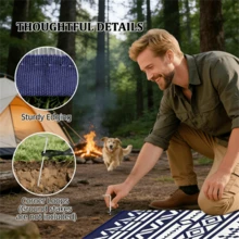 Reversible Outdoor Rug - Blue - View 4