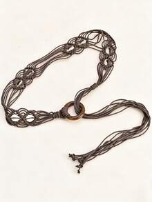 1pc Summer Bohemian Style Handmade Wax Rope Woven Women's Belt, Suitable For Dresses, Parties, Galas, Vacations, Beaches, Festivals And Other Occasions - Multicolor - View 14