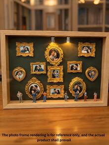 12pcs/10pcs/7pcs Vintage Baroque Mini Resin Photo Frame DIY, Family Member Photo Decor Craft, Personalized Gift, Cartoon Album Display Frame, Handmade Tool For Party - Multiple Styles - View 7