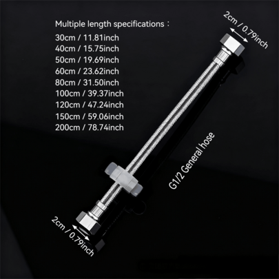 Tubo trenzado de acero inoxidable 304 a prueba de explosiones de alta presión, tubo de entrada de calentador de agua de inodoro de 4 pulgadas, tubo de conexión universal para agua caliente y fría, resistente a alta presión, a prueba de explosiones, ajuste universal, diseño de flexión flexible de 360°, fácil de instalar en espacios reducidos