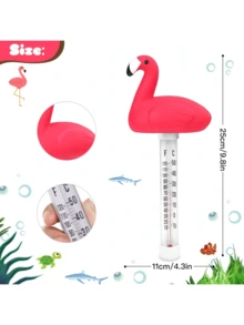 Flamingo Shaped Pool Thermometer, Measures Pool, Spa, Bath Water Temperature, Fuchsia - A - View 3