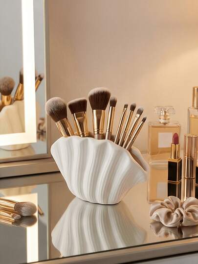 1件北欧贝壳树脂花瓶 - 海岸艺术雕塑，适用于酒柜、餐桌和家居装饰 | 美观的房间装饰、独特的礼物、婚礼、餐桌中心摆件、北欧家居装饰