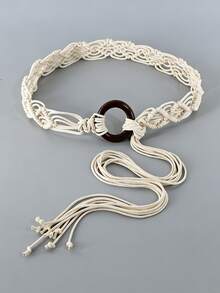 1pc Summer Bohemian Style Handmade Wax Rope Woven Women's Belt, Suitable For Dresses, Parties, Galas, Vacations, Beaches, Festivals And Other Occasions - Multicolor - View 7