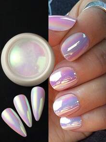 Mirror Rainbow Luster Powder 1G/Pcs, Neon Pearl Effect Gel Nail Enhancement Decoration, Spring And Summer Y2K Style - Multicolor - View 7