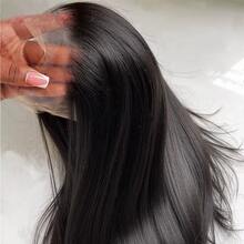 180% Bone Straight Full Transparent Lace Front Human Hair Wigs 13*4 Transparent Lace Frontal Wig 8- 40 Inch Hair Wig - Natural Black - View 4