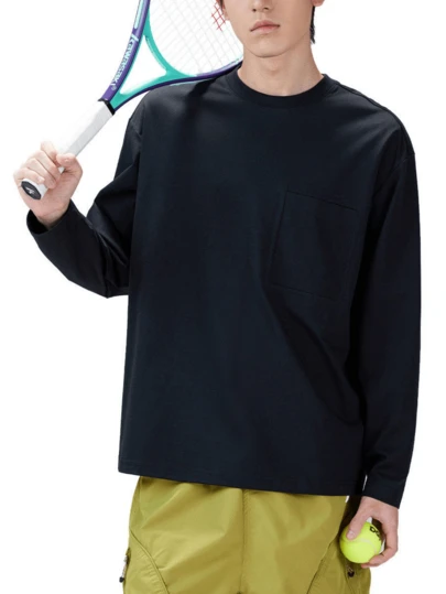 CAMEL CROWN 男士户外运动T恤，长袖上衣，舒适透气，速干，适合春夏季节全年穿着。