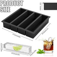 1 pieza Molde de cubitos de hielo de 4 pulgadas de largo, bandeja de molde de mantequilla de material de silicona, DIY, molde de cubitos de hielo de silicona, bolas de cubitos de hielo de silicona interesantes, cocina, hogar, bandeja de cubitos de hielo, accesorios de bar - Multicolor - Ver 2