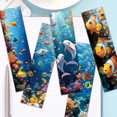 Tlenpo 32pcs Cute Underwater Animal Bookmarks, Gifts For Book Lovers, Underwater Series Bookmarks, Unique Decorative Page Markers, Ideal For Christmas, Halloween, Back To School Gifts, Book Enthusiasts, Students, Friends, Teachers