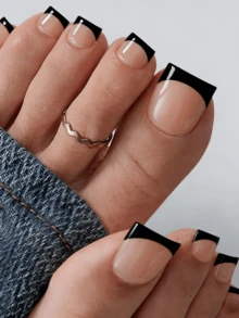 150pcs Short Square Press-On Toenails, Flesh-Colored French Soft Gel Nail Tips, Suitable For DIY Fake Nails, Minimalist Versatile, 15 Sizes, For Women - Apricot - View 3