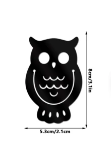 1 Set Of Black Owl-Shaped Bookmarks, Owl-Shaped Acrylic Bookmarks, Learning Reading Bookshelf, Book Labeling Cards, Learning Stationery, Creative And Personalized Bookmarks Cute Stickers Bookmark - Black Owl Bookmark - View 5