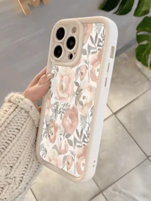 1个白色牡丹花图案极简全包覆TPU防震手机壳，兼容苹果17、16、15、14、13、12、11 Pro Max、Air及系列机型，国际版，非国内版 - 彩色 - 查看 4