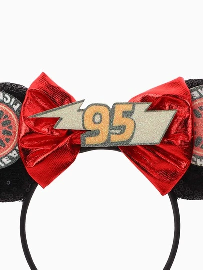 Fashion Racing Car Themed Headband With Cartoon Bow Ear Decor, Suitable For Theme Park, Cosplay, Birthday Party, Photography, Ideal Gift For Birthday, Christmas, Anniversary And Holidays, Unisex (Women Hair Accessories, Headband, Summer, Travel Essential)