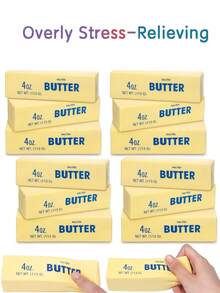 Slow Rising Butter Squeeze Toy, Soft And Slowly Turning Yellow. It Helps Relieve Anxiety And Relax. Soft, Slowly Viscous And Fragrant, The Realistic Butter Stick Rebounds Slowly. Shaping And Playing To Relax The Mind. Soft And Moist Texture Model Prop. Moist And Soft Touch Gift. Birthday Gift. Gift For Girlfriend. - View 2