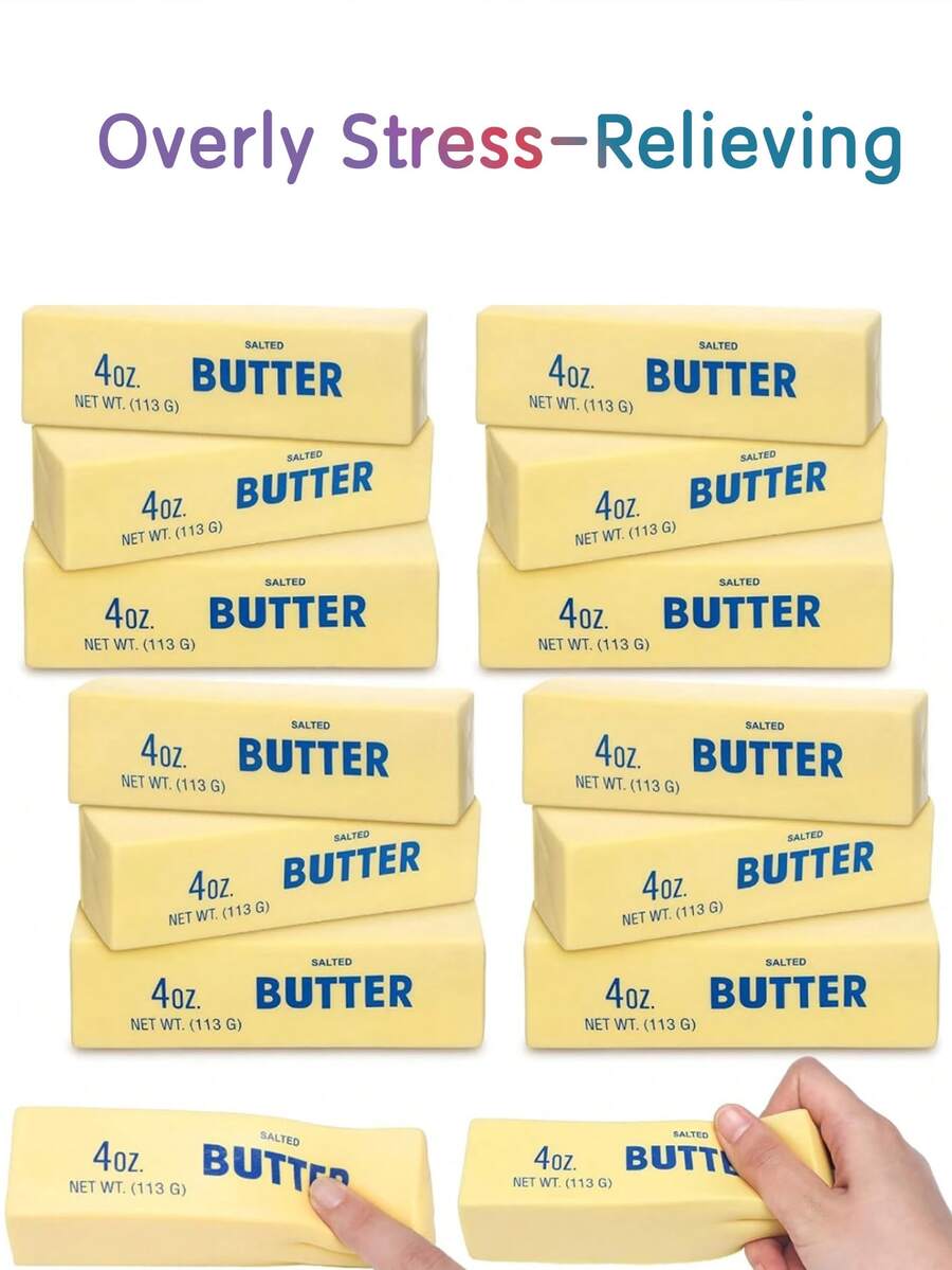 Slow Rising Butter Squeeze Toy, Soft And Slowly Turning Yellow. It Helps Relieve Anxiety And Relax. Soft, Slowly Viscous And Fragrant, The Realistic Butter Stick Rebounds Slowly. Shaping And Playing To Relax The Mind. Soft And Moist Texture Model Prop. Moist And Soft Touch Gift. Birthday Gift. Gift For Girlfriend.