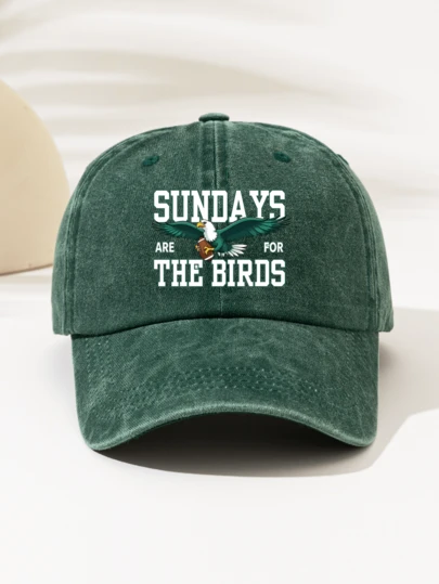 1pc "SUNDAYS ARE FOR THE BIRDS Eagle" Print Casual Versatile Unisex Fashion Item, Suitable For Outdoor Sports, Great Gift For Family And Friends, All Seasons