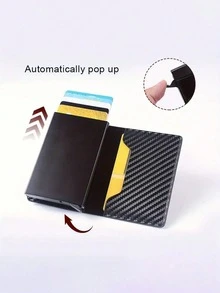 Credit Card Holder Men Wallet RFID Aluminium Box Bank PU Leather Wallets With Money Clip Designer Anti-Theft Wallet Card Holder - Multicolor - View 4